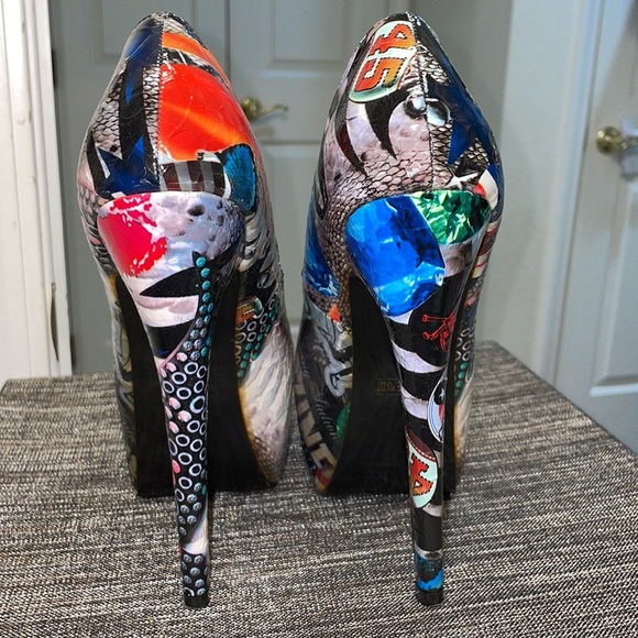 Snake Lip Print Platform Pump Heel - Picture 3 of 4
